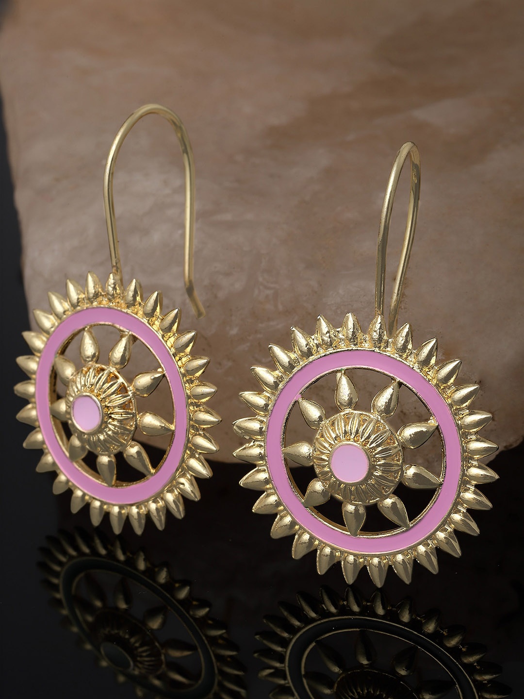 

KARATCART Contemporary Drop Earrings, Pink