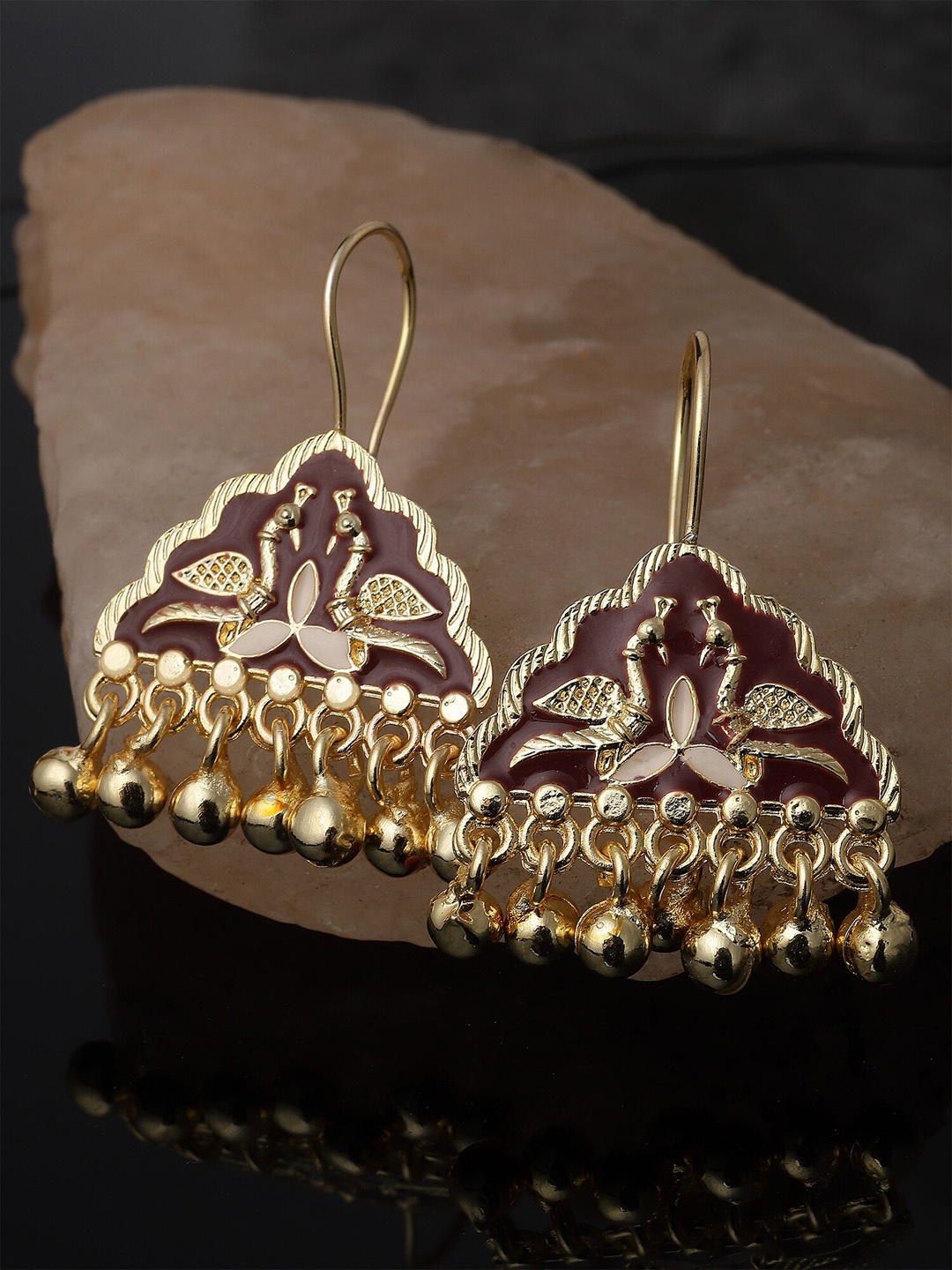 

KARATCART Gold-Plated Contemporary Drop Earrings