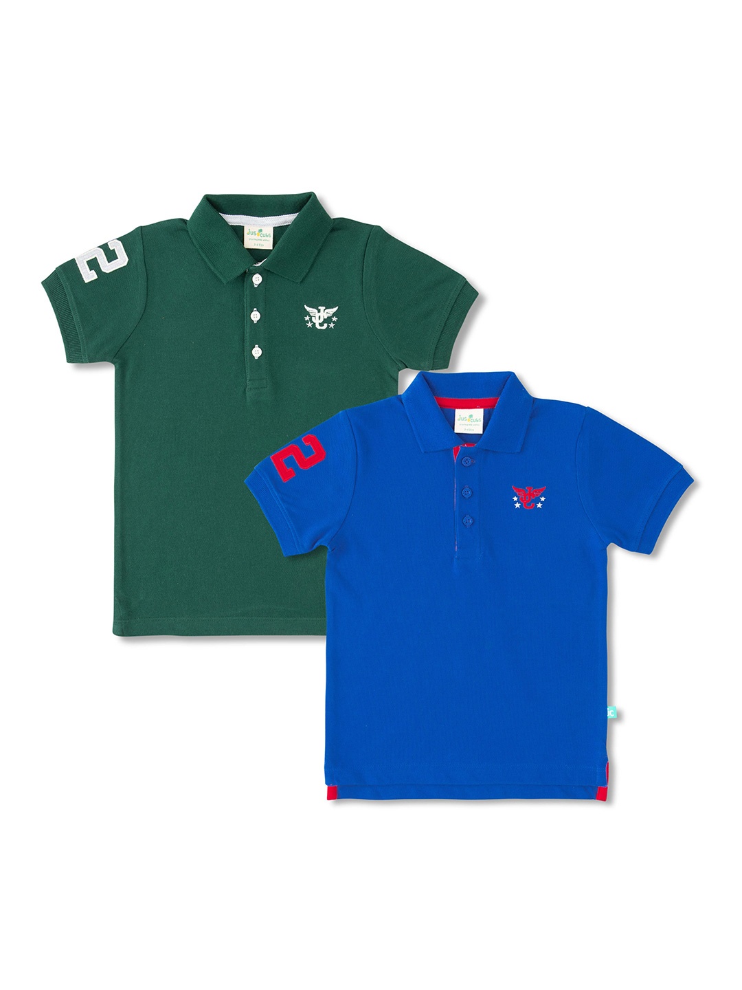 

JusCubs Boys Pack Of 2 Polo Collar Cotton T-shirt, Blue