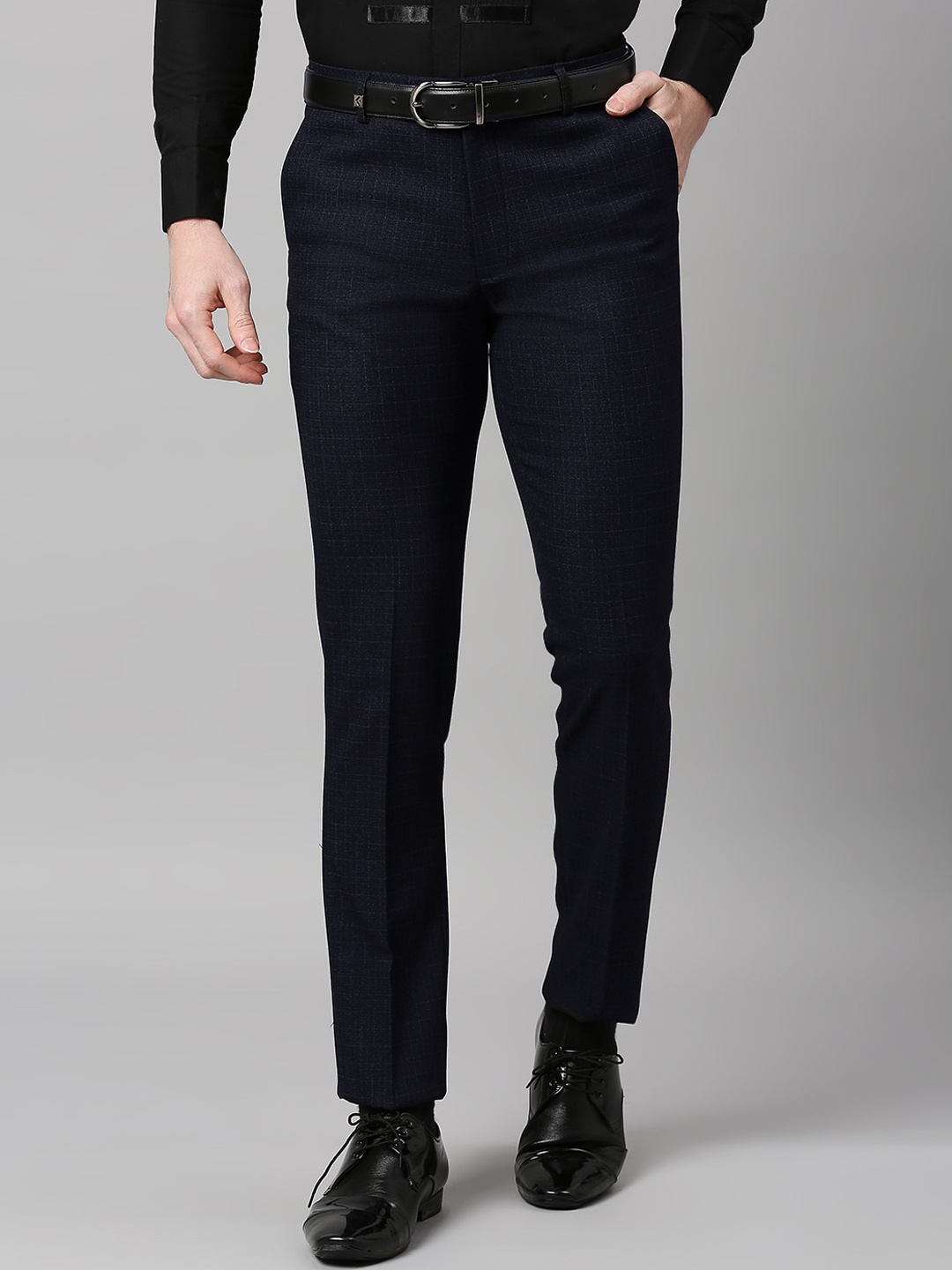 

ESSAS club Men Pencil Slim Fit Formal Trousers, Black