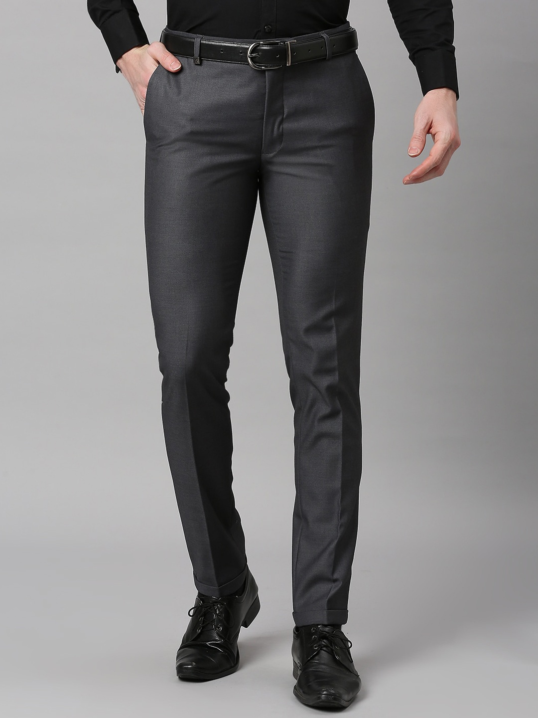 

ESSAS club Men Pencil Slim Fit Formal Trousers, Grey
