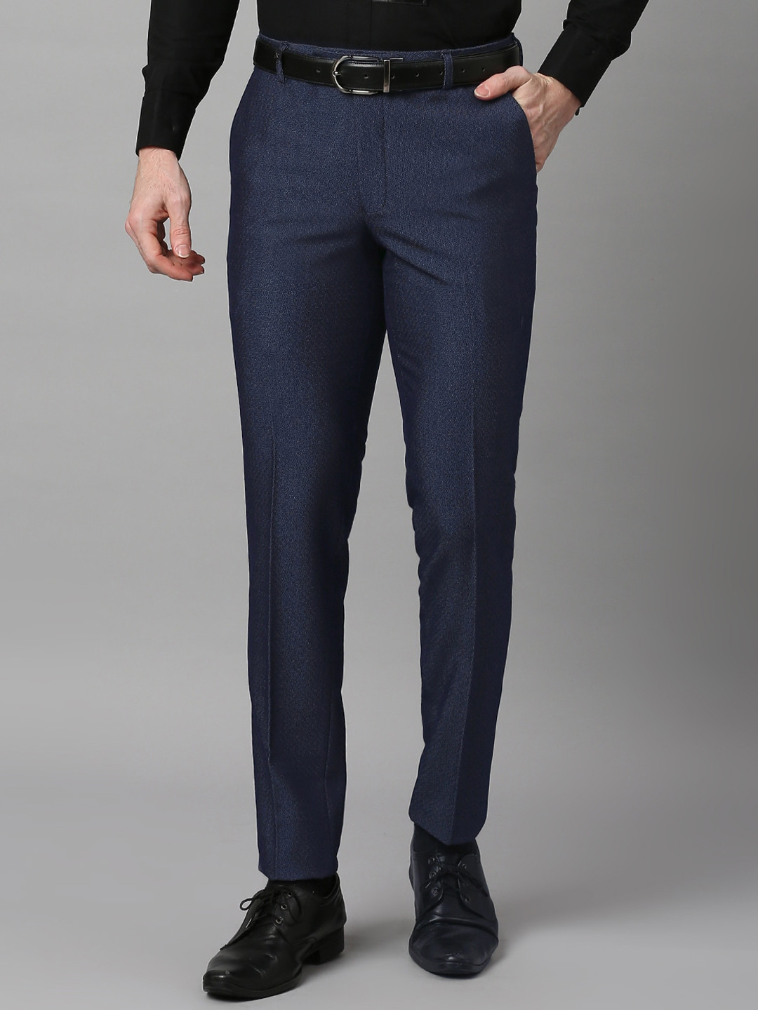 

ESSAS club Men Pencil Slim Fit Formal Trousers, Blue