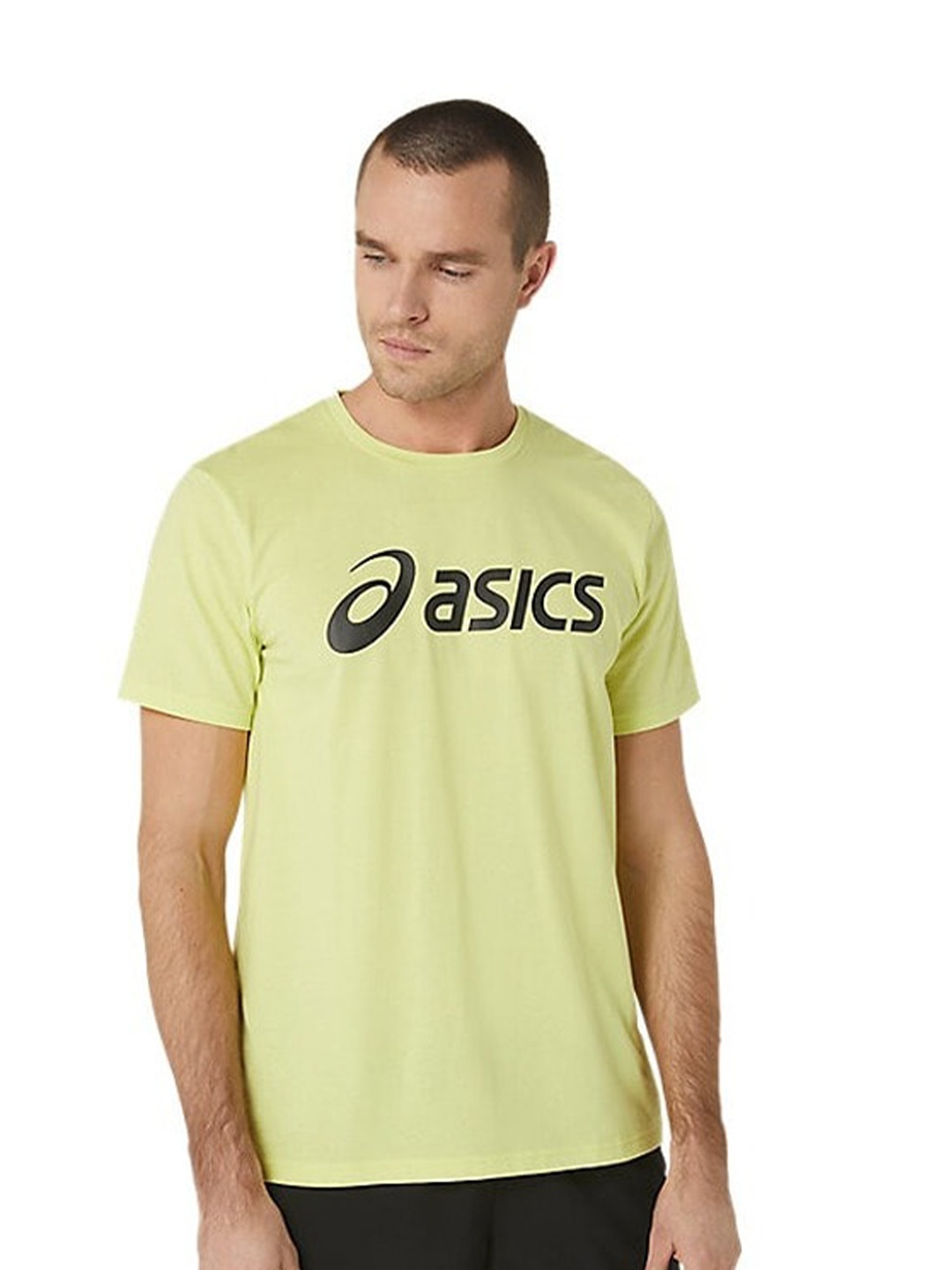 

ASICS Graphic Logo Printed Round Neck T-shirt, Yellow