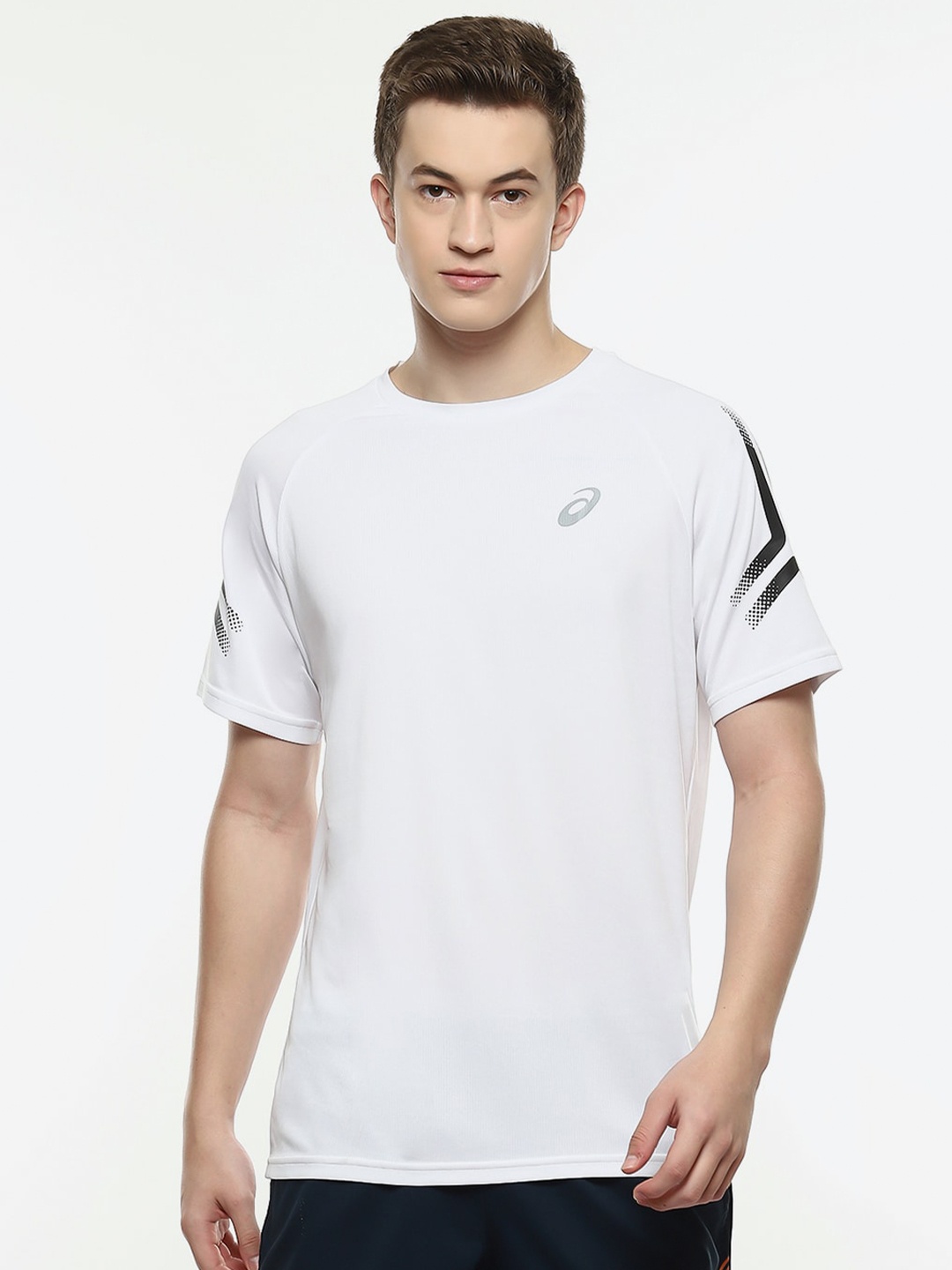 

ASICS Hexagon Stripes SS Printed Raglan Sleeves T-Shirt, White