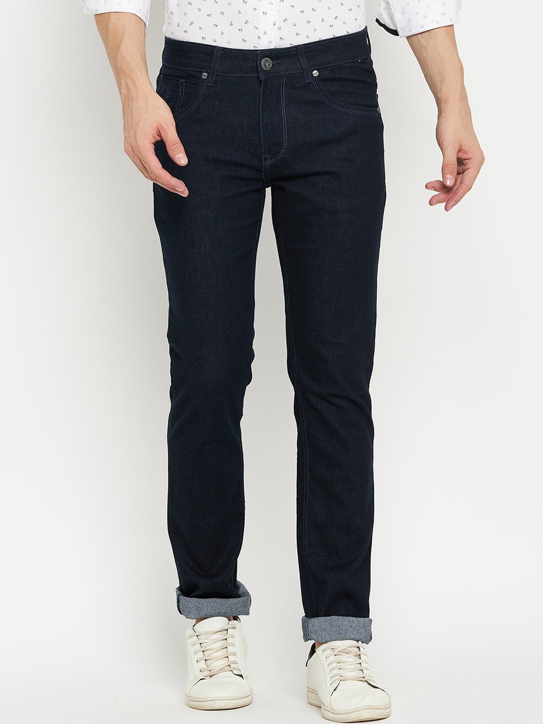 

Cantabil Men Mid-Rise Clean Look Cotton Jeans, Blue