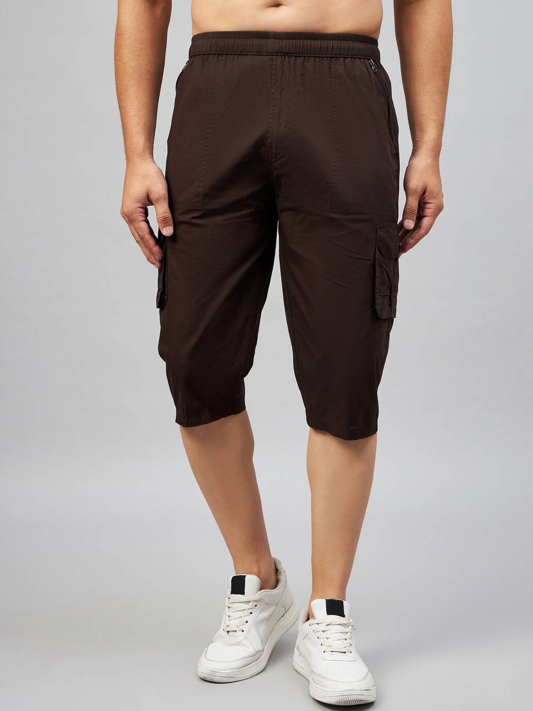 

STUDIO NEXX Men Loose Pure Cotton Fit Shorts, Brown