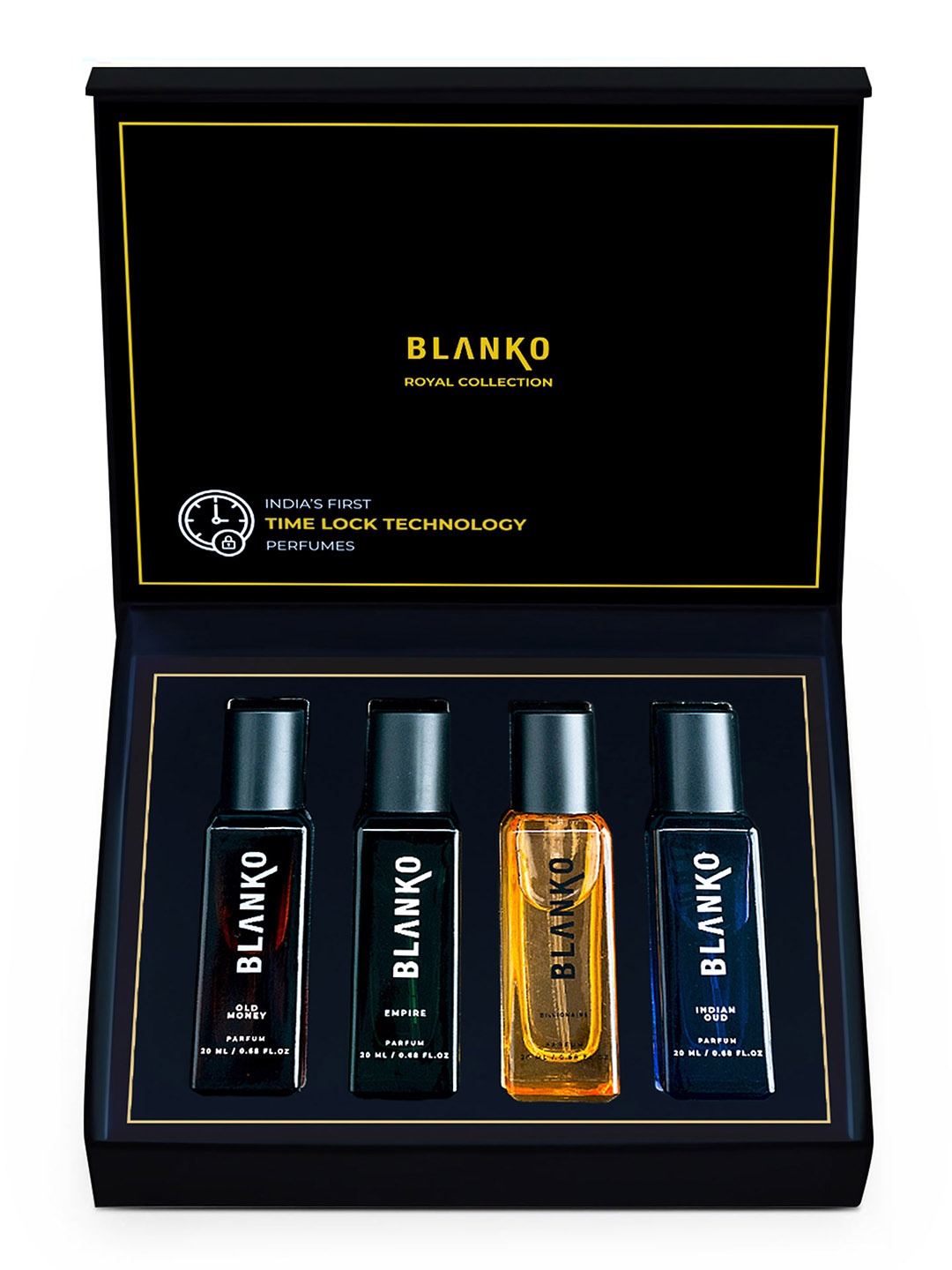 

BLANKO Men Set of 4 Parfum 20 ml Each - Dusk, Dawn, Sports, Legend, Red