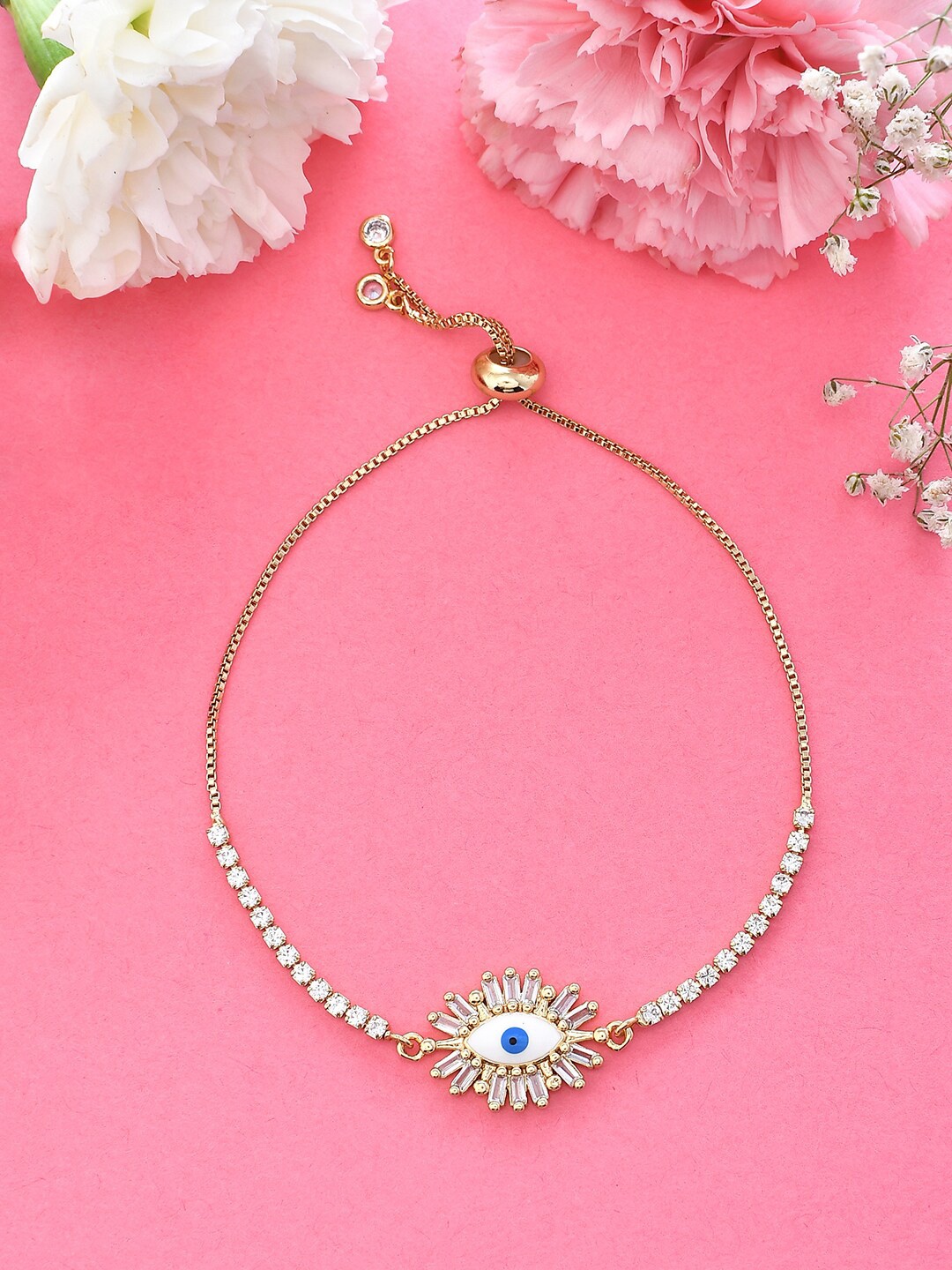 

Voylla Gold-Plated Charm Evil Eye Bracelet