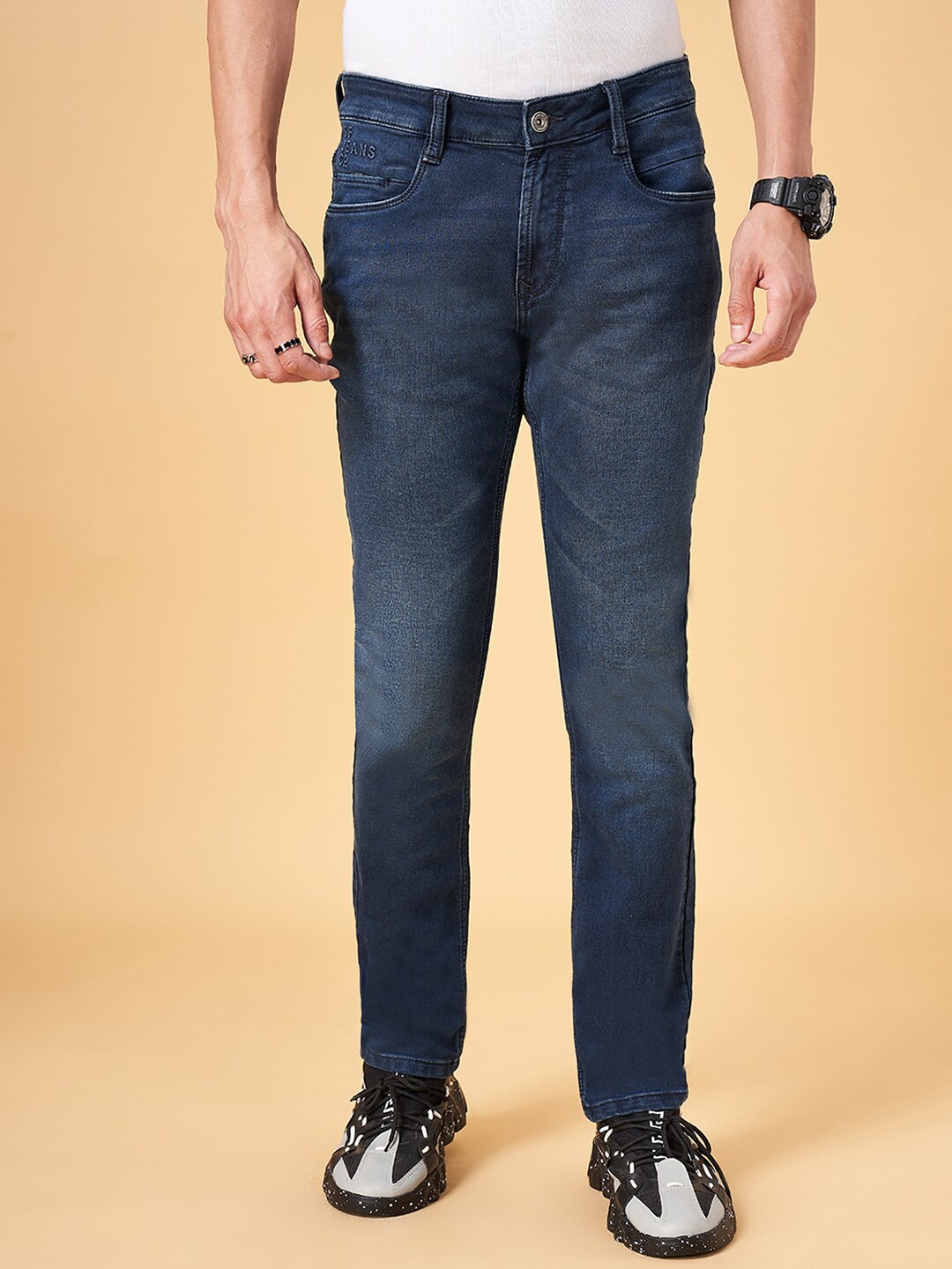 

SF JEANS by Pantaloons Men Slim Fit Clean Look Light Fade Stretchable Jeans, Blue