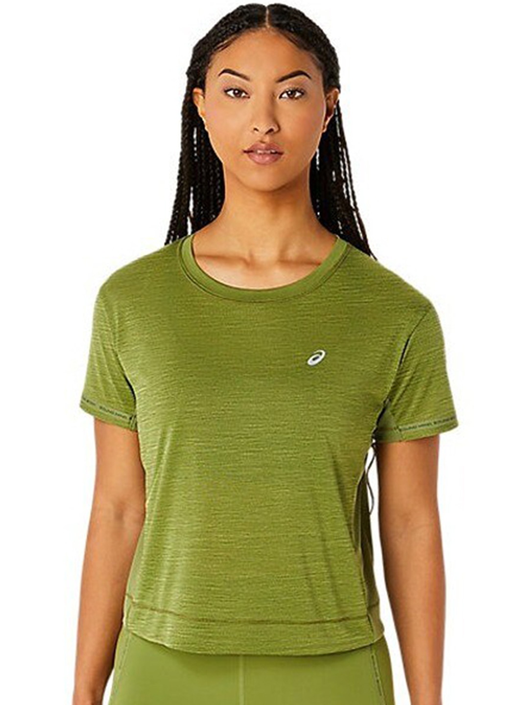 

ASICS Race Crop Short Sleeves Round Neck T-shirt, Green