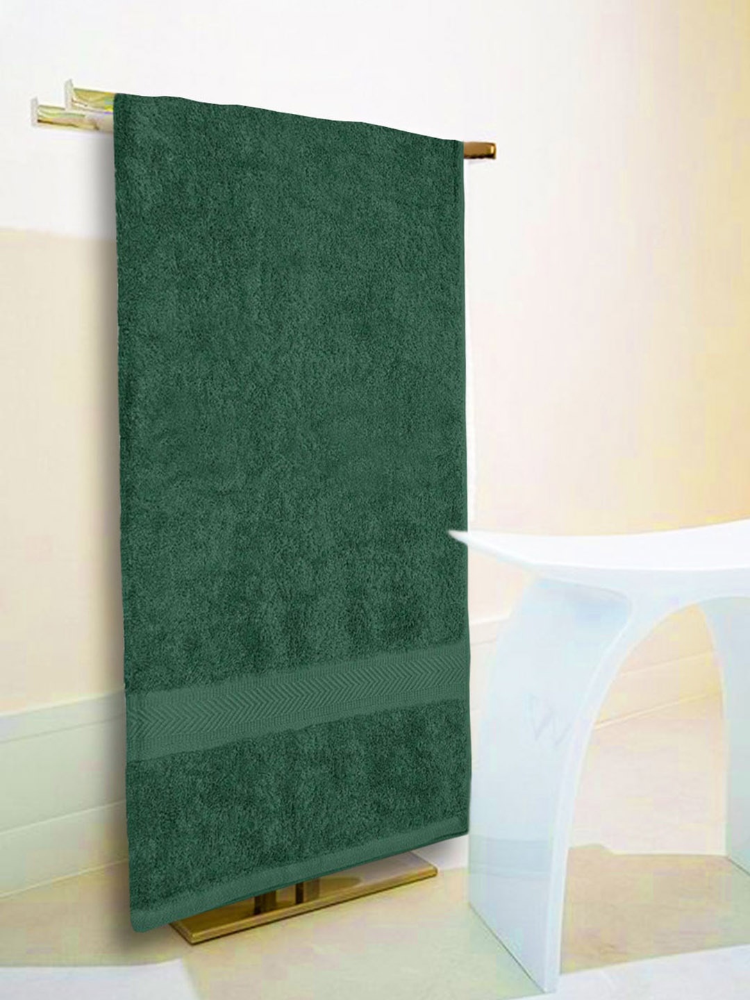

NICKSUN 2 Pcs Green 500 GSM Pure Cotton Bath Towels