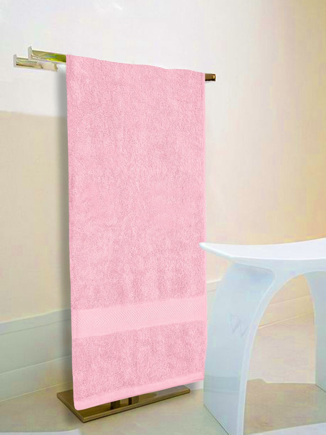 

NICKSUN 2 Pcs Pink 500 GSM Pure Cotton Bath Towels