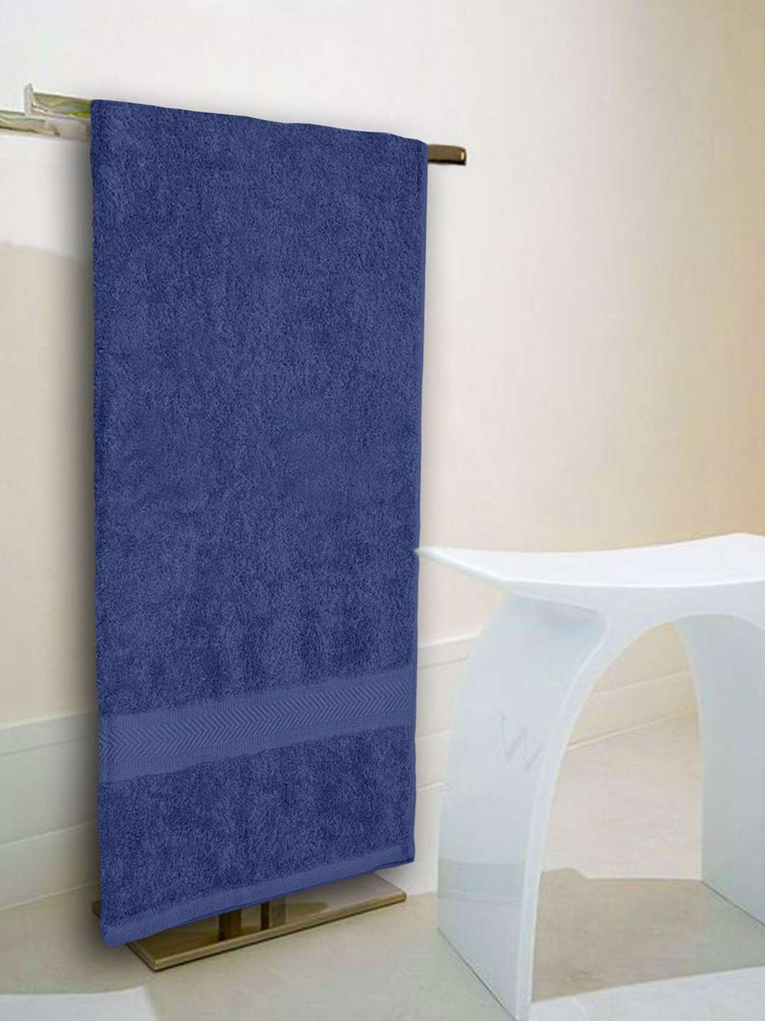 

NICKSUN 2 Pcs Navy Blue 500 GSM Pure Cotton Bath Towels