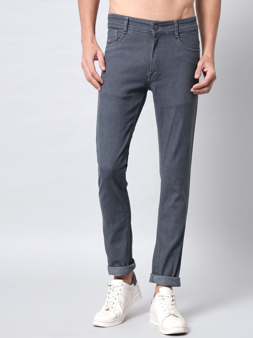 

STUDIO NEXX Men Grey Slim Fit Clean Look Stretchable Jeans