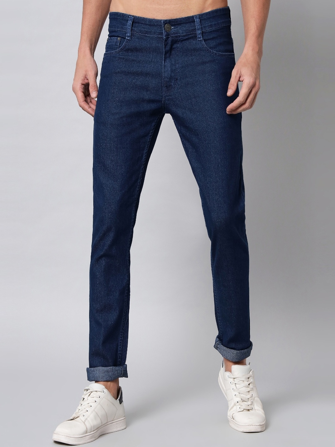 

STUDIO NEXX Men Slim Fit Clean Look Stretchable Jeans, Blue