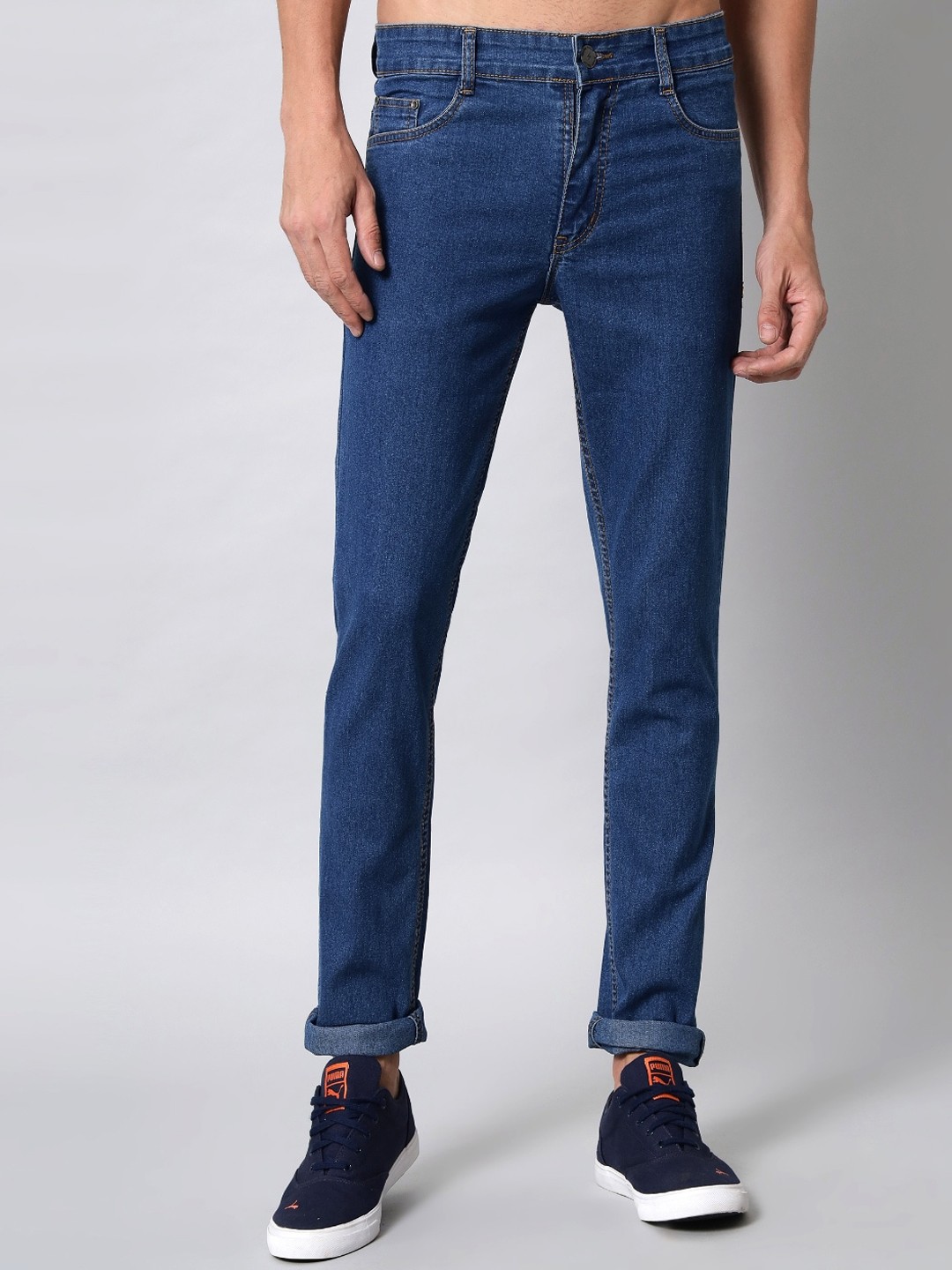 

STUDIO NEXX Men Slim Fit Clean Look Stretchable Jeans, Blue