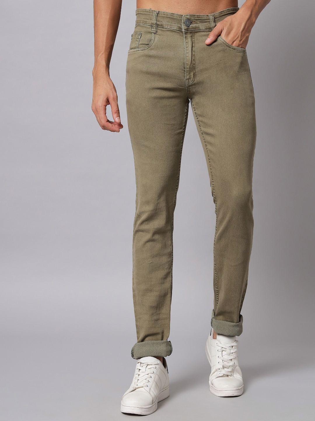 

STUDIO NEXX Mid-Rise Clean Look Stretchable Jeans, Green