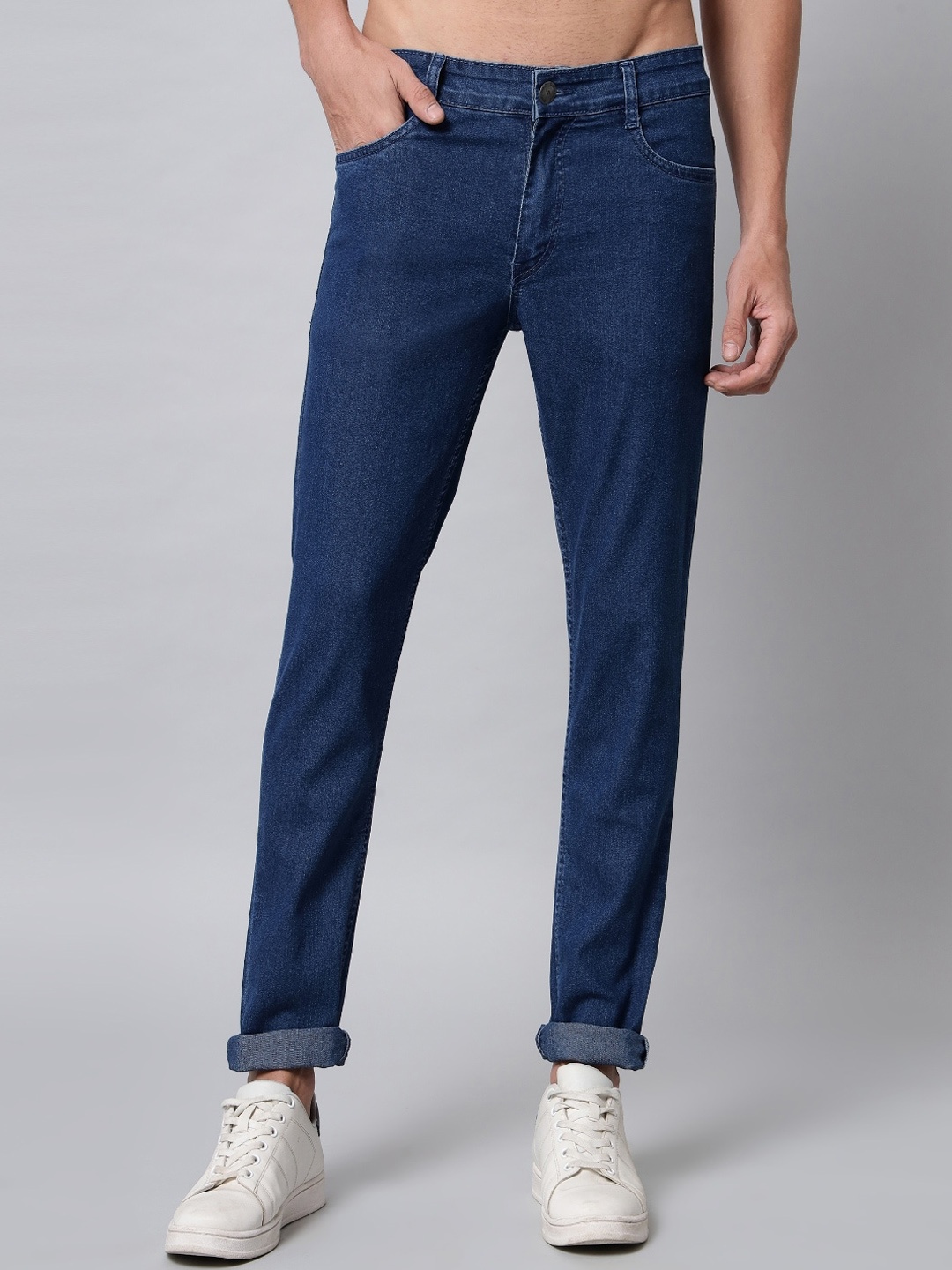 

STUDIO NEXX Slim Fit Mid-Rise Clean Look Stretchable Jeans, Blue