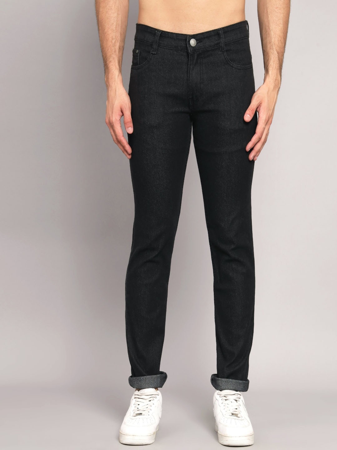 

STUDIO NEXX Men Mid-Rise Clean Look Stretchable Jeans, Black
