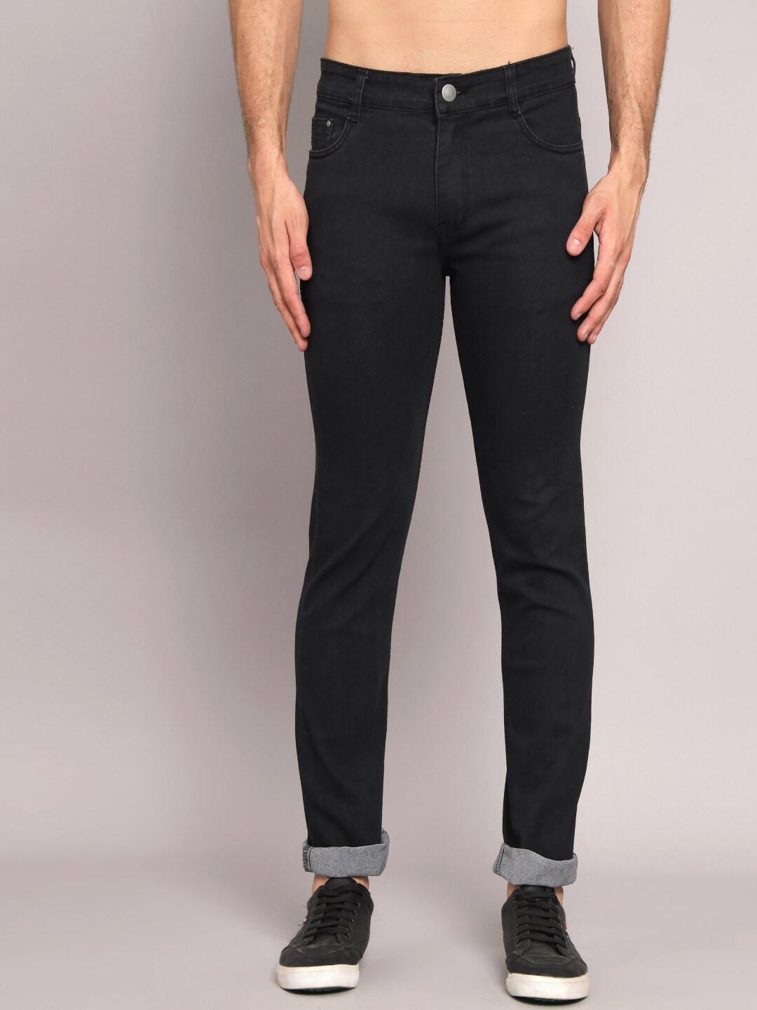 

STUDIO NEXX Men Relaxed Fit Mid-Rise Cotton Stretchable Jogger, Black