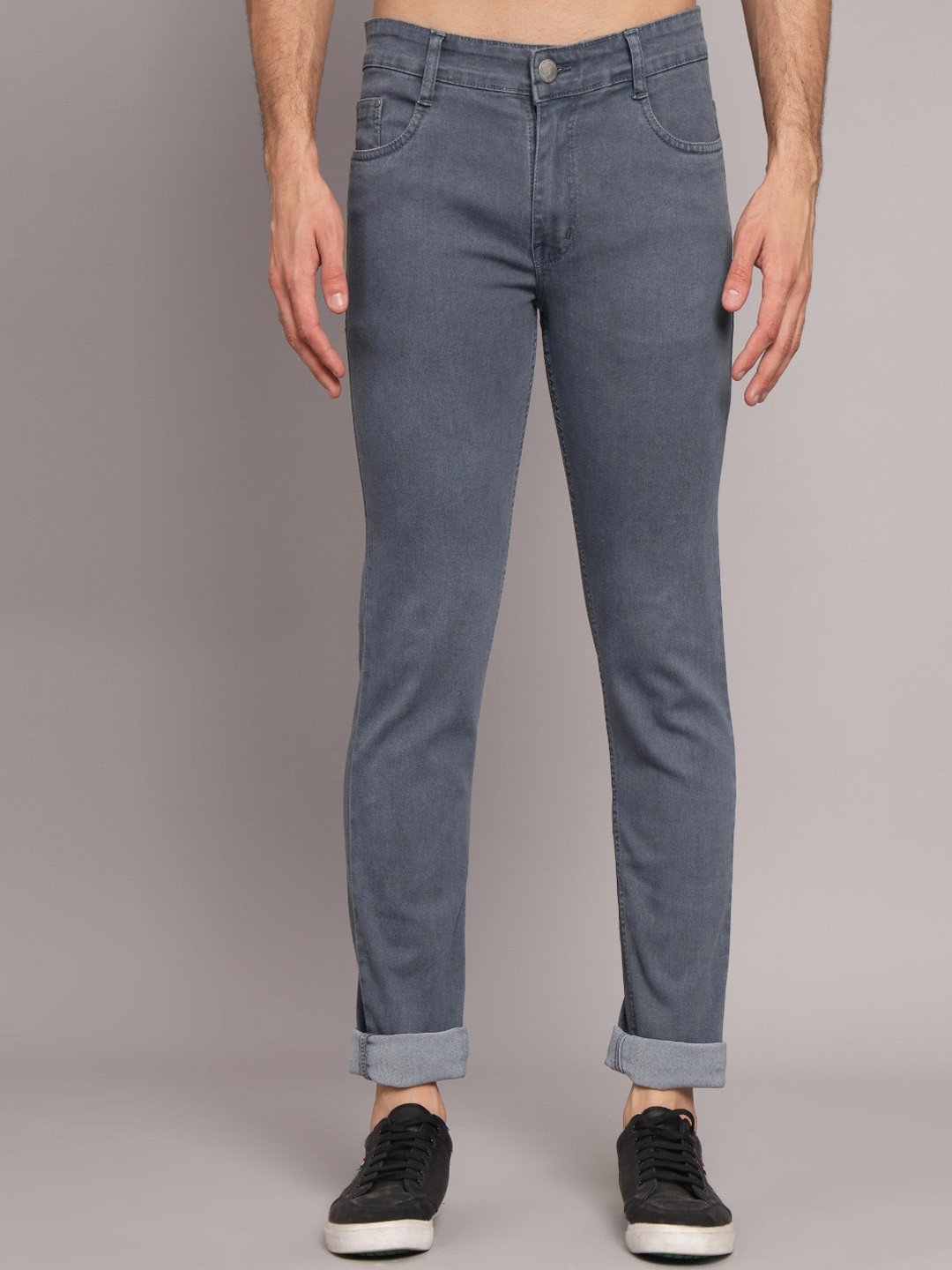 

STUDIO NEXX Men Relaxed Fit Cotton Stretchable Jeans, Grey