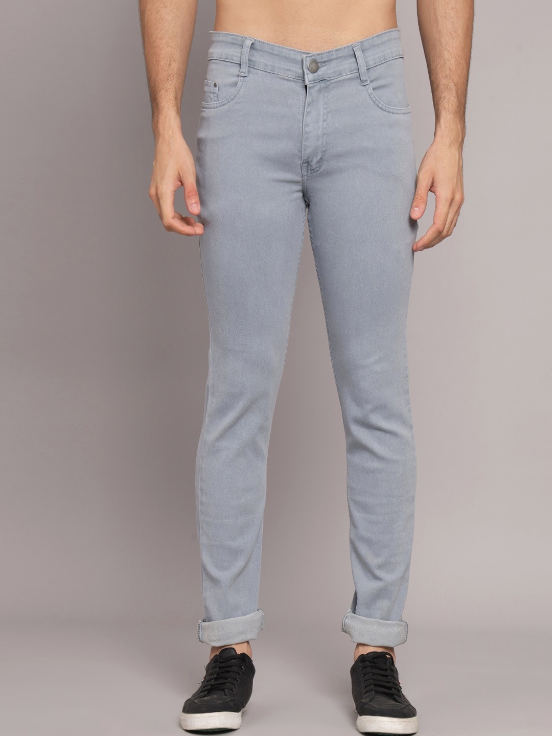 

STUDIO NEXX Men Relaxed Fit Clean Look Stretchable Jeans, Grey