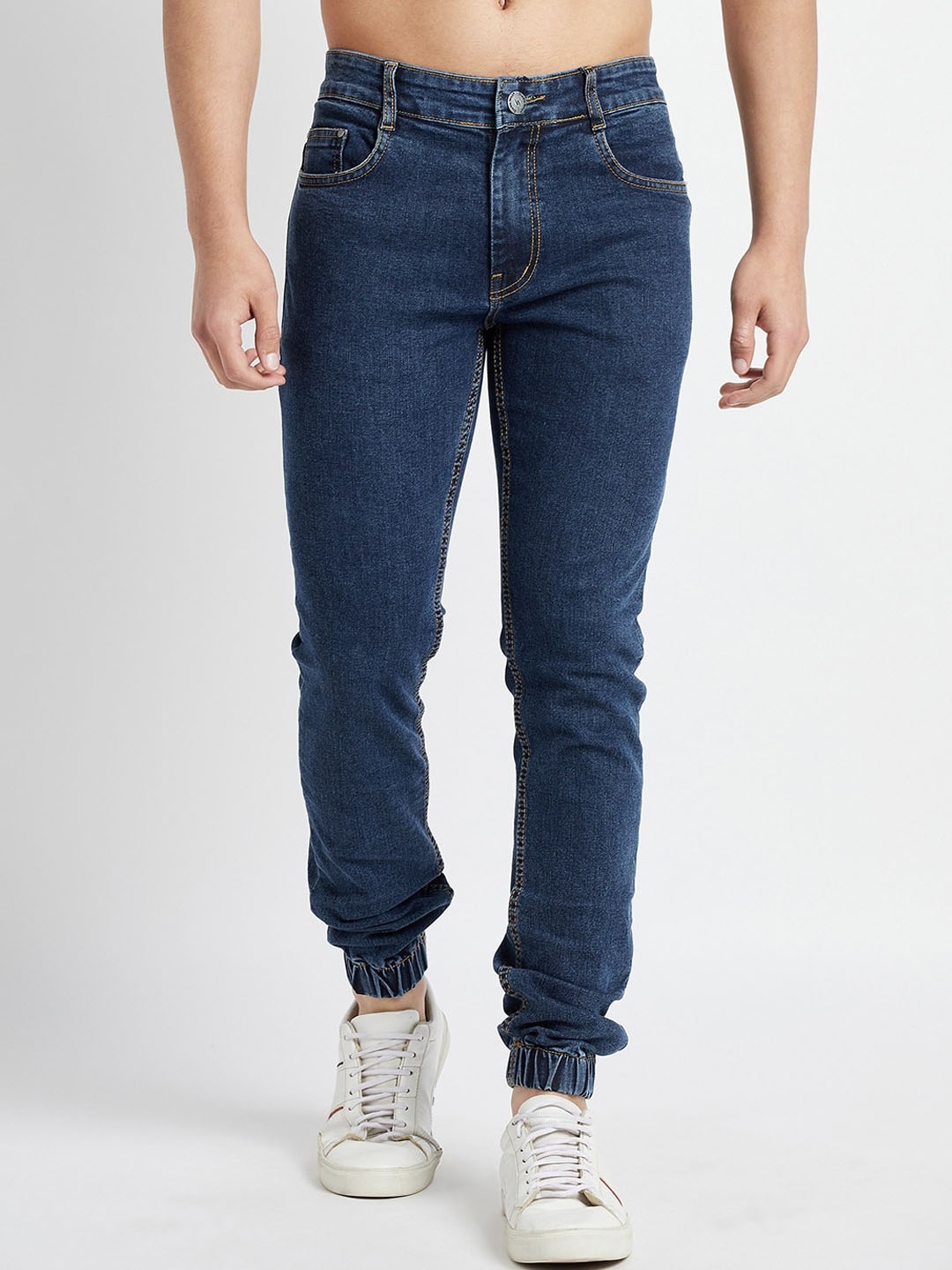 

STUDIO NEXX Men Mid-Rise Stretchable Clean Look Jogger Jeans, Blue