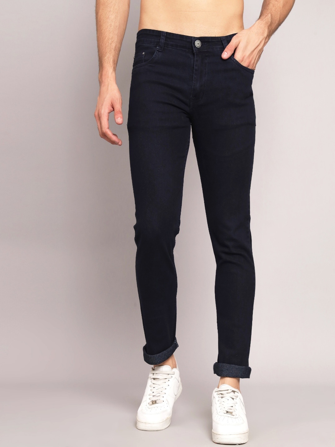 

STUDIO NEXX Men Mid-Rise Clean Look Stretchable Jeans, Blue