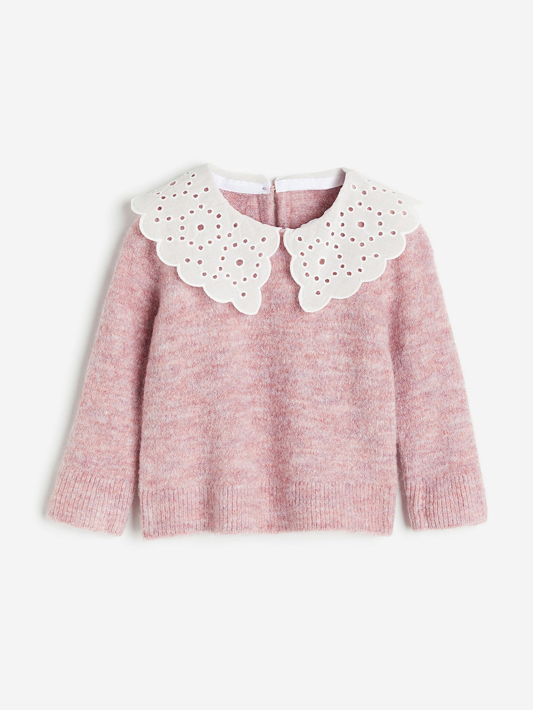 

H&M Boys Broderie Anglaise-Collared Jumper, Pink
