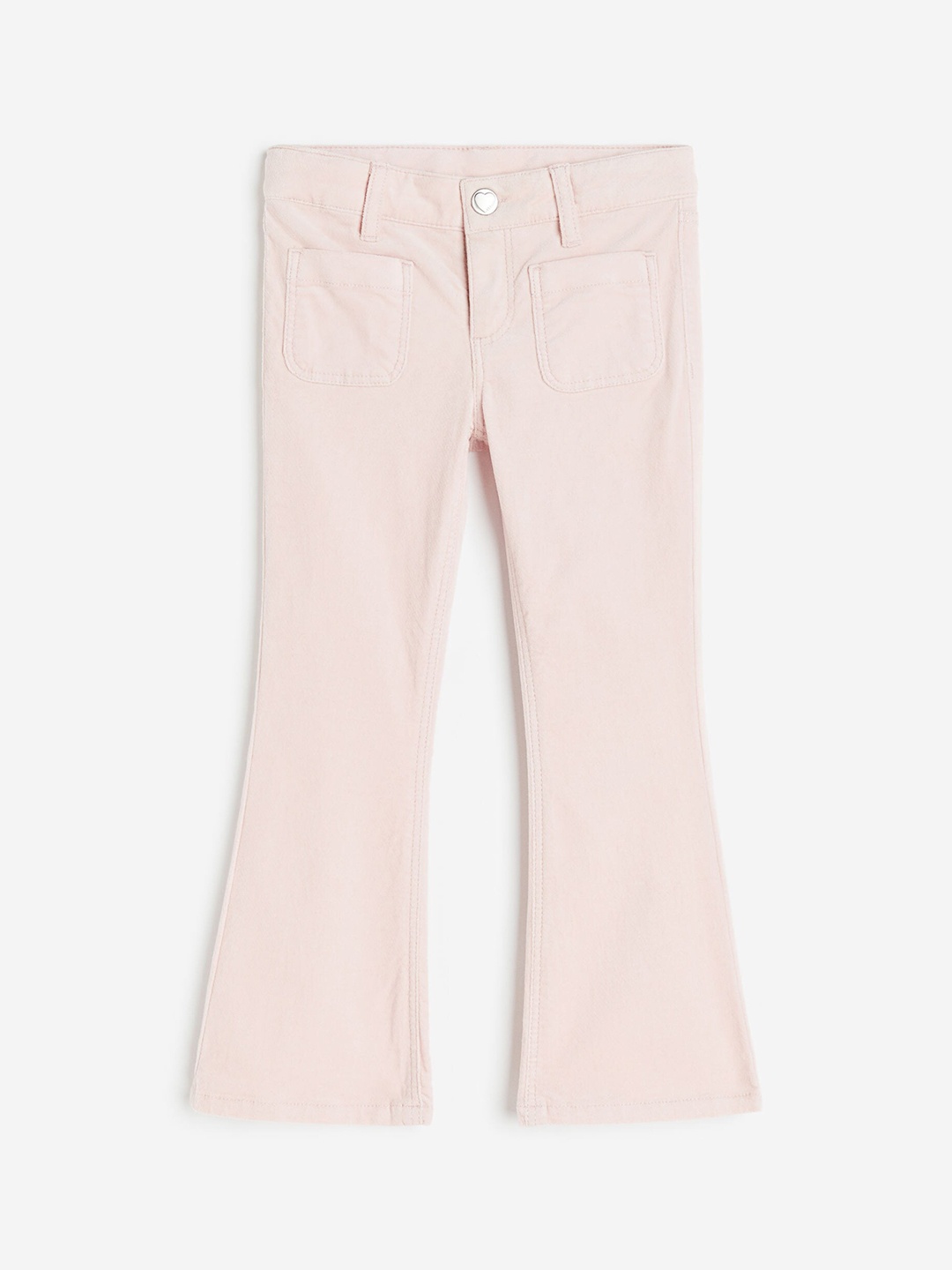 

H&M Girls Flared Velvet Trousers, Pink