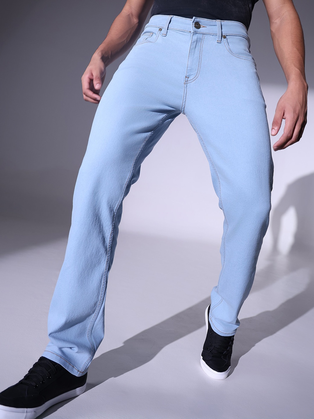 

Hubberholme Men Relaxed Fit Clean Look Stretchable Jeans, Blue