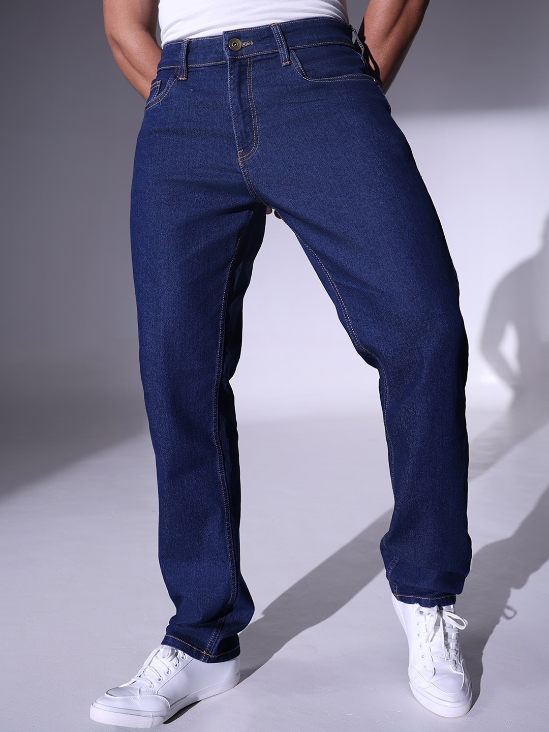 

Hubberholme Men Relaxed Fit Stretchable Jeans, Navy blue