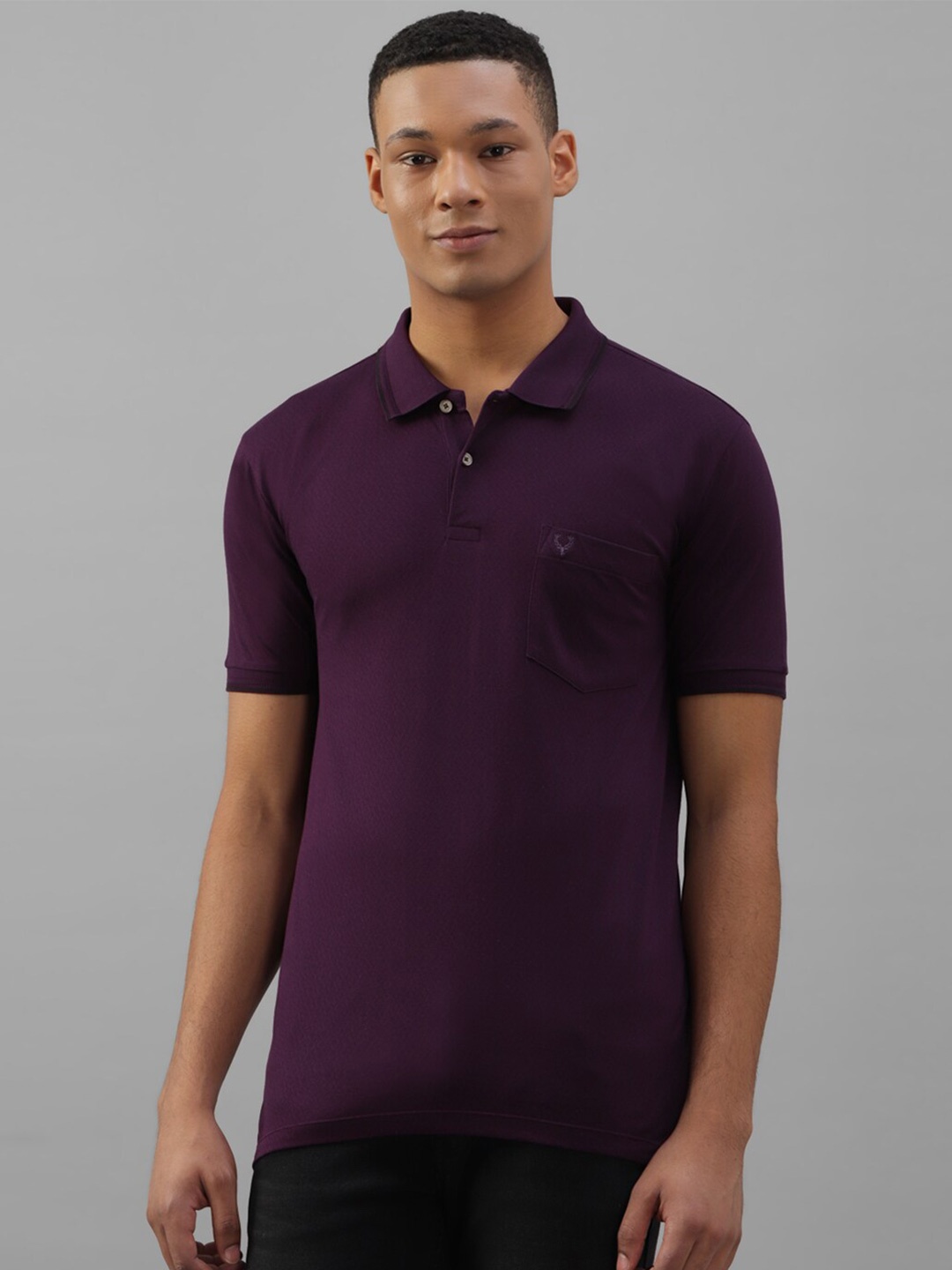 

Allen Solly Polo Collar Short Sleeve Pockets Cotton Regular T-shirt, Purple