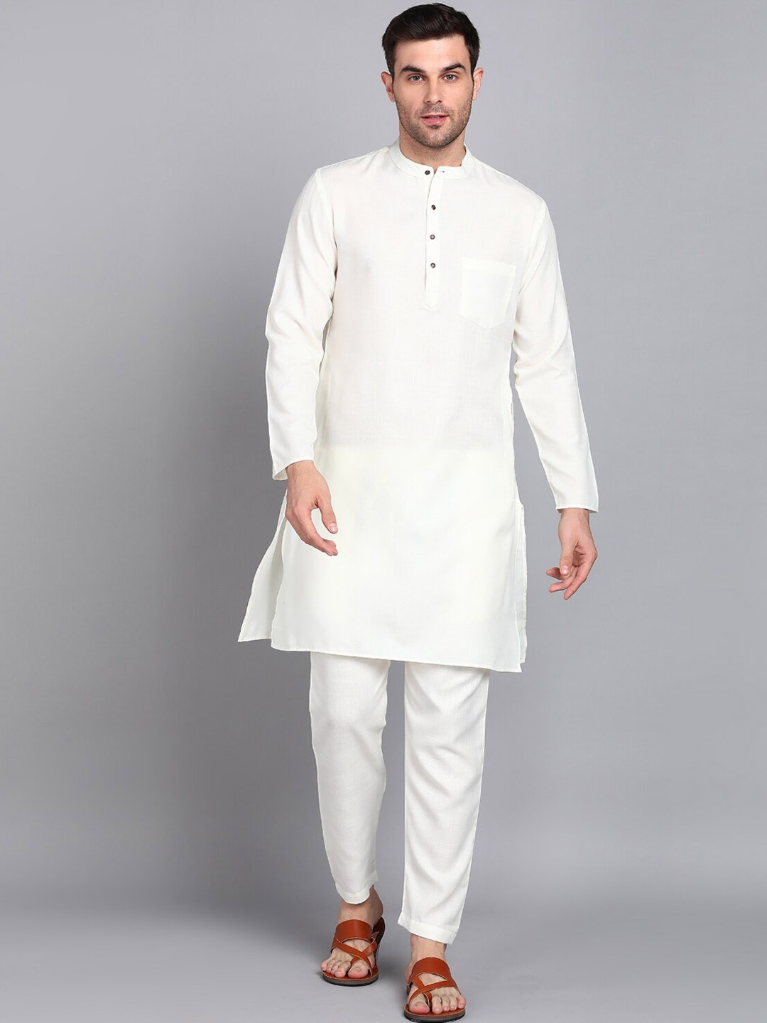 

HERE&NOW Regular Kurta With Trousers, White