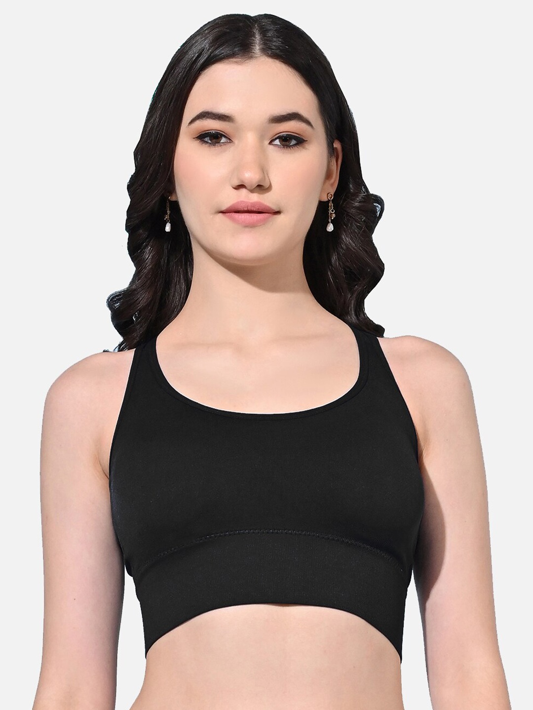 

FIMS Full Coverage Lightly Padded Moisture Wicking Bra, Black