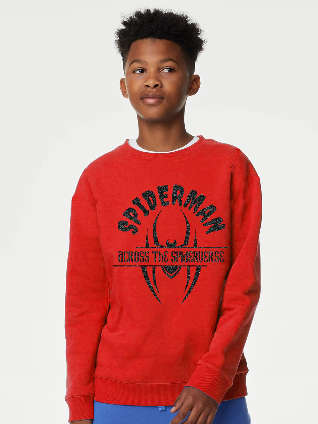 

KINSEY Boys Spider-Man Printed Fleece Sweatshirt, Red