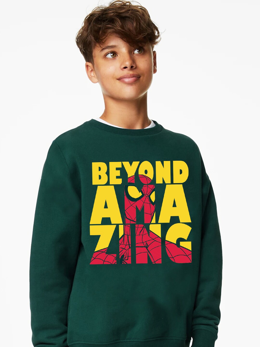 

KINSEY Boys Spider-Man Printed Sweatshirt, Green