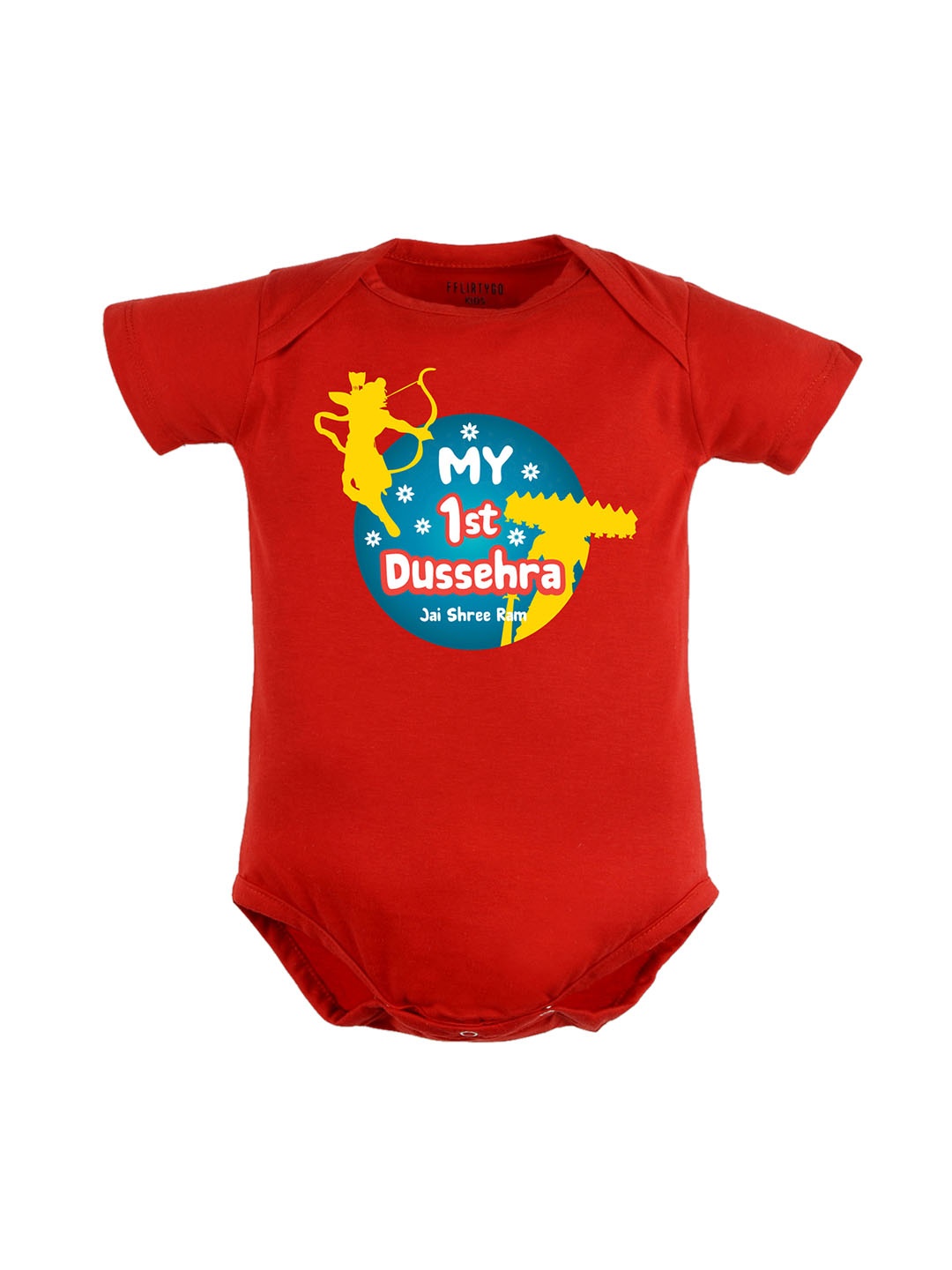 

FFLIRTYGO Kids Graphic Printed Cotton Bodysuit, Red
