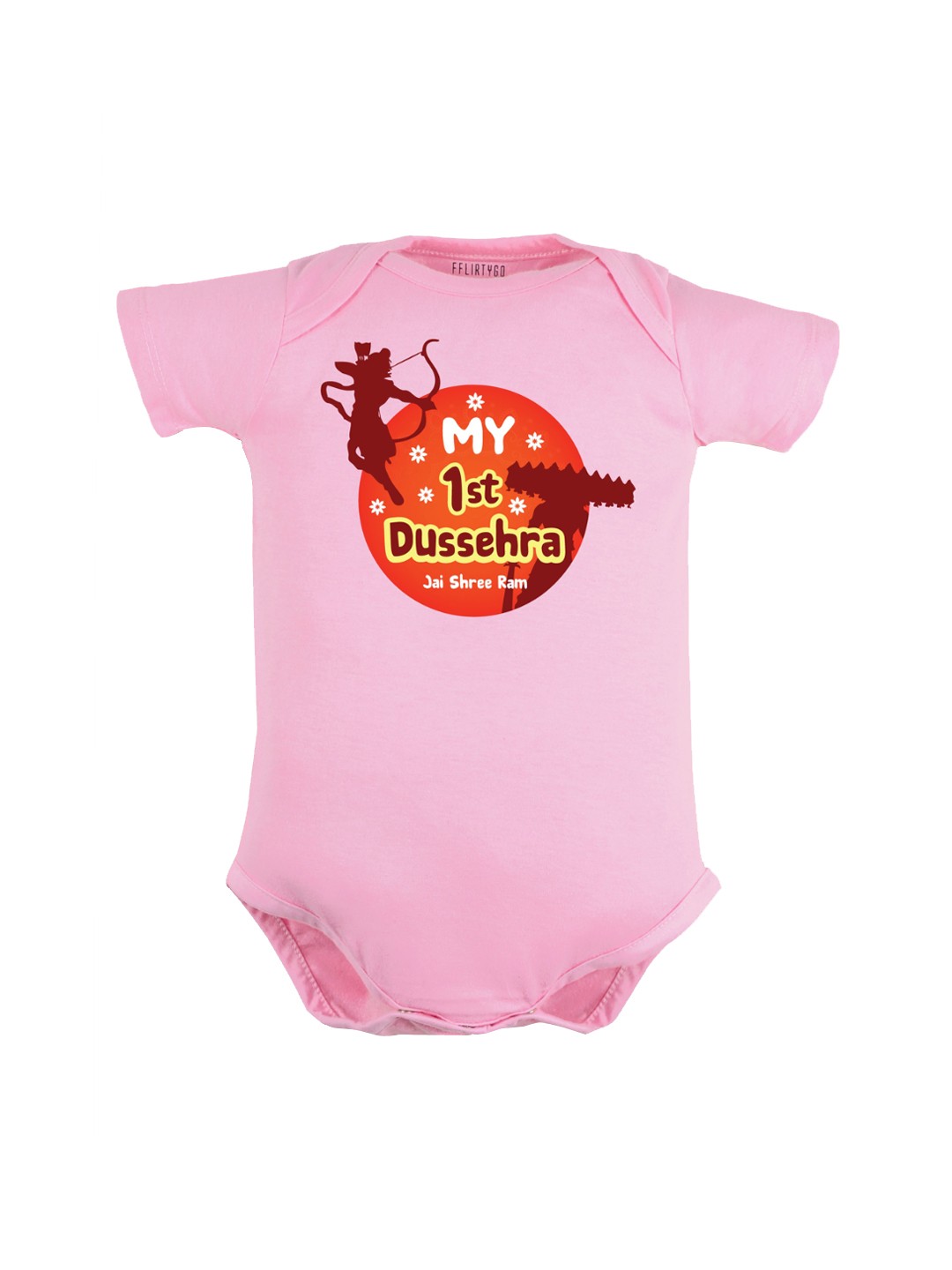 

FFLIRTYGO Infants Printed Pure Cotton Bodysuit, Pink