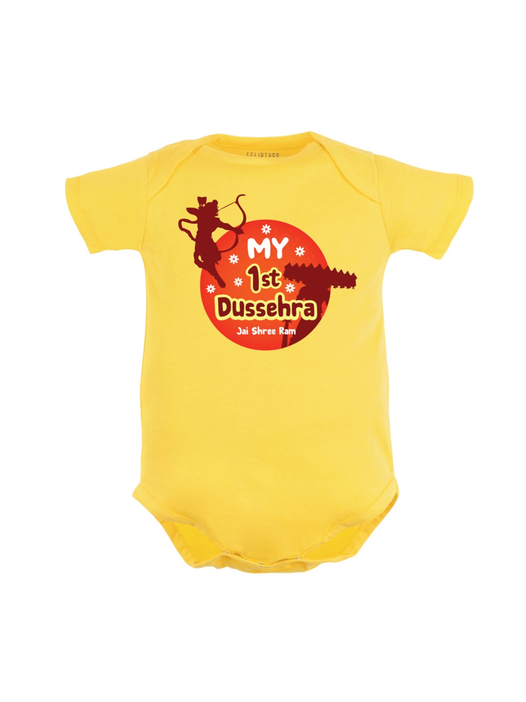 

FFLIRTYGO Infants Printed Pure Cotton Bodysuit, Yellow