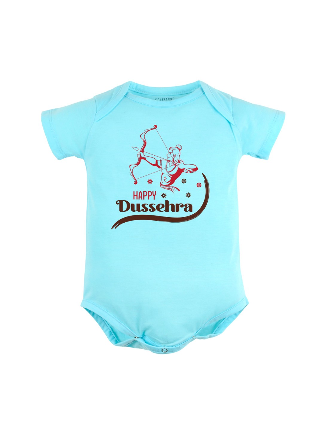 

FFLIRTYGO Infants Printed Pure Cotton Bodysuit, Turquoise blue
