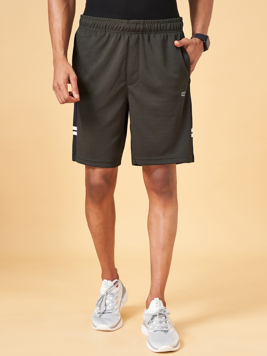 

Ajile by Pantaloons Men Slim Fit Sports Shorts, Olive