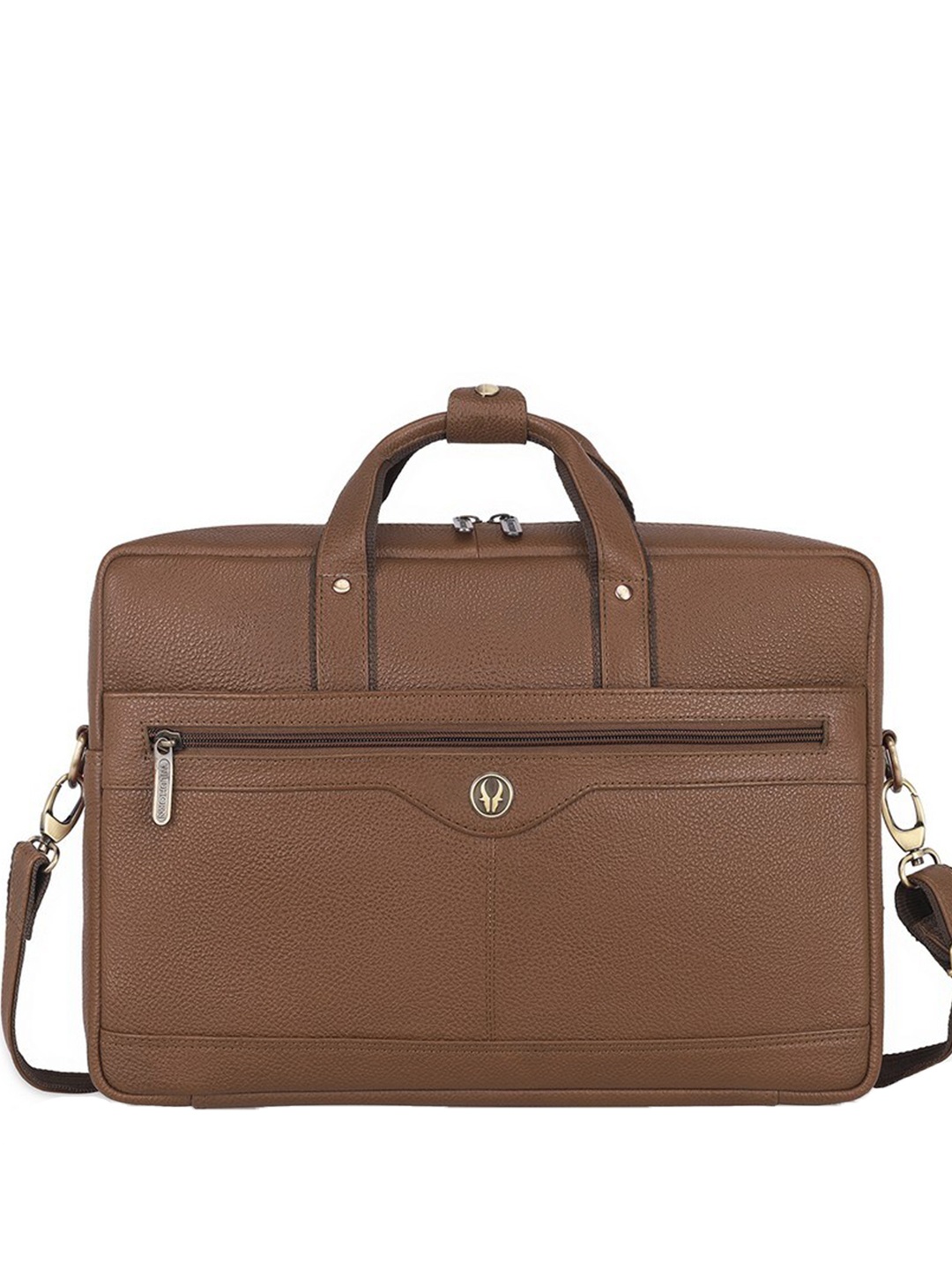 

WildHorn Men Leather Laptop Bag, Camel brown