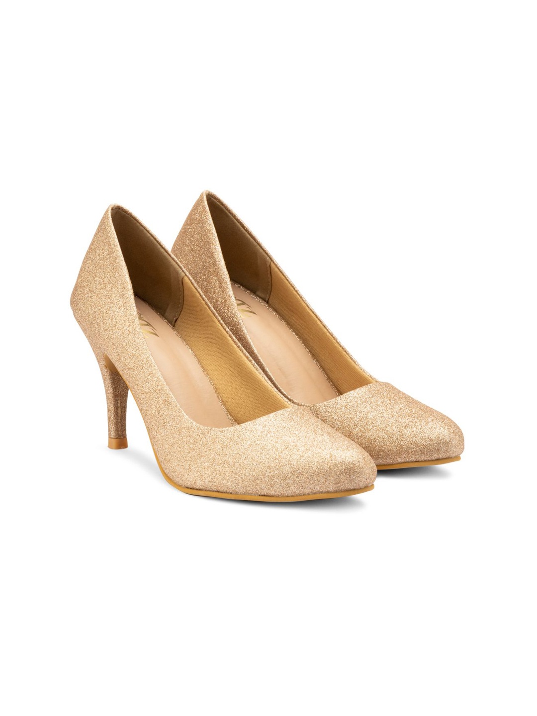 

stylzrepublic Embellished Pointed Toe Pumps, Gold