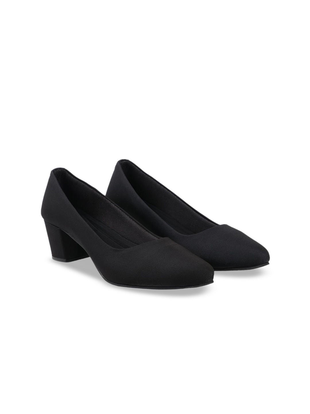 

stylzrepublic Girls Pointed Toe Work Block Pumps, Black