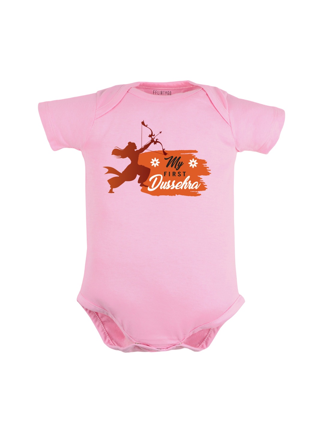 

FFLIRTYGO Infants Printed Pure Cotton Bodysuit, Pink