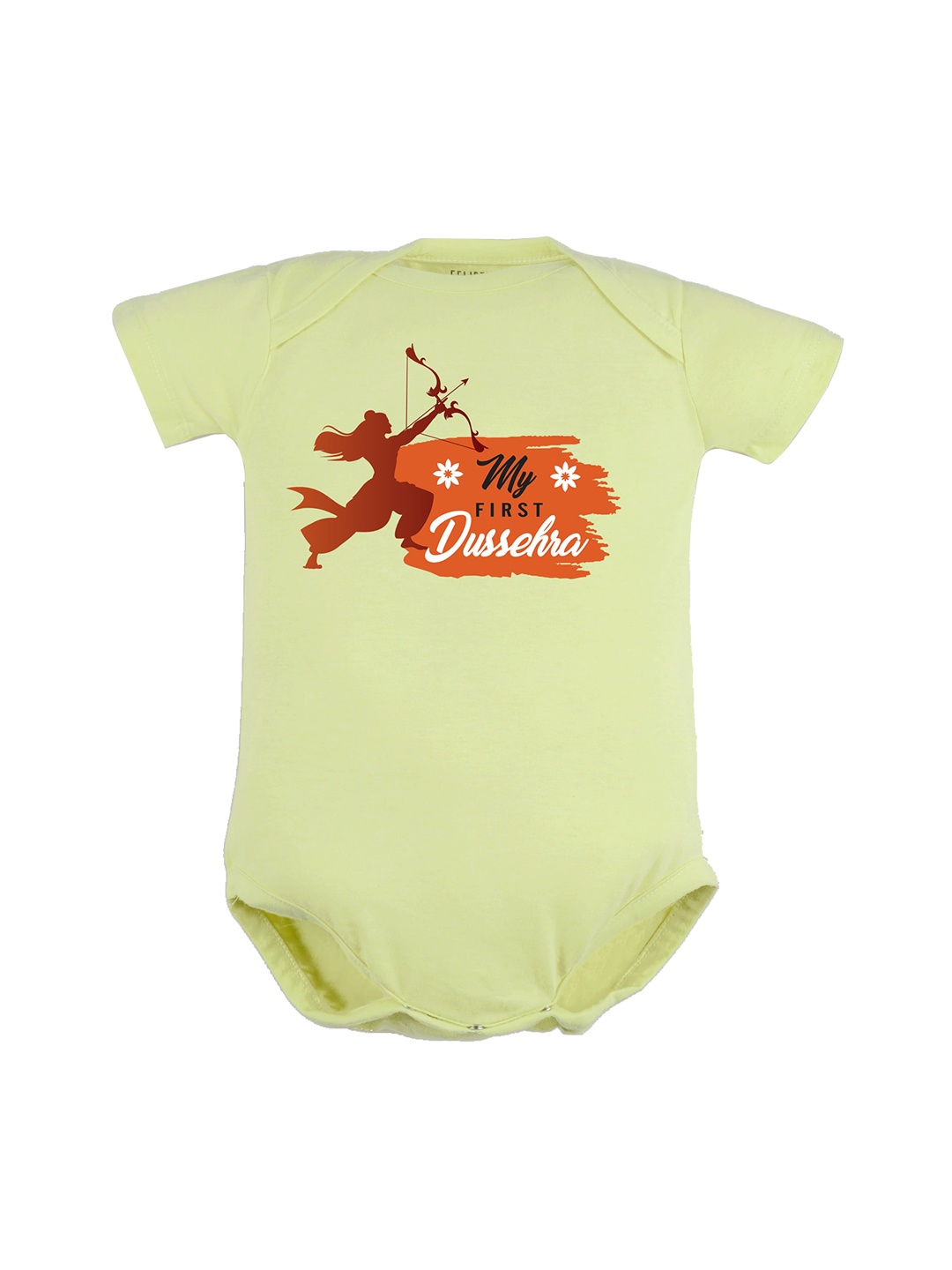 

FFLIRTYGO Baby Printed Pure Cotton Dussehra Special Bodysuit, Green