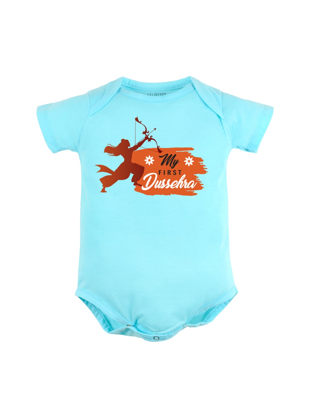 

FFLIRTYGO Infants Printed Pure Cotton Bodysuit, Blue