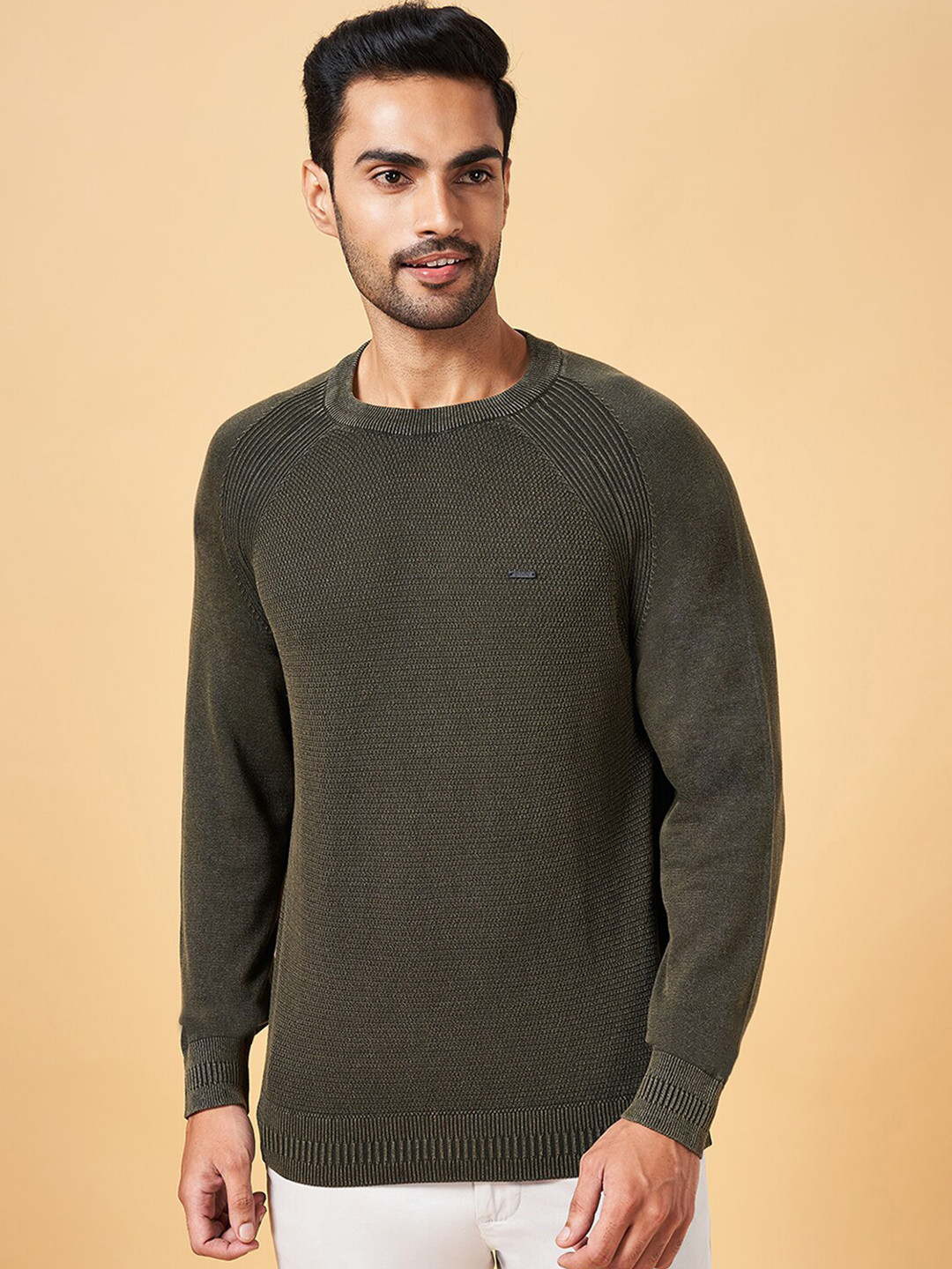 

BYFORD by Pantaloons Cotton Pullover Sweater, Olive