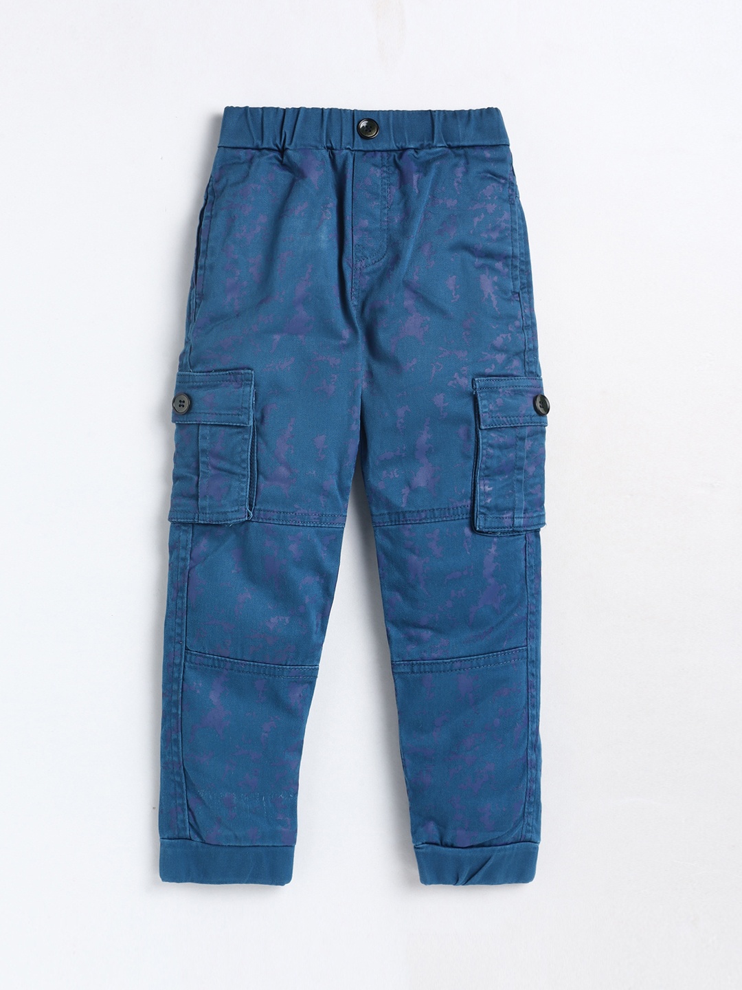 

Olio Kids Boys Cotton Mid-Rise Joggers, Blue